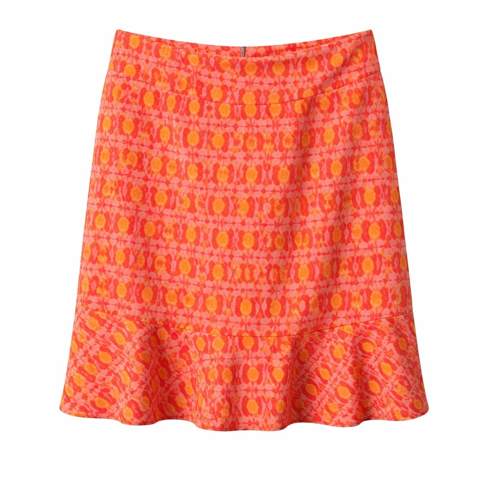Talbots Orange & Pink Printed A-Line Skirt – Size 12